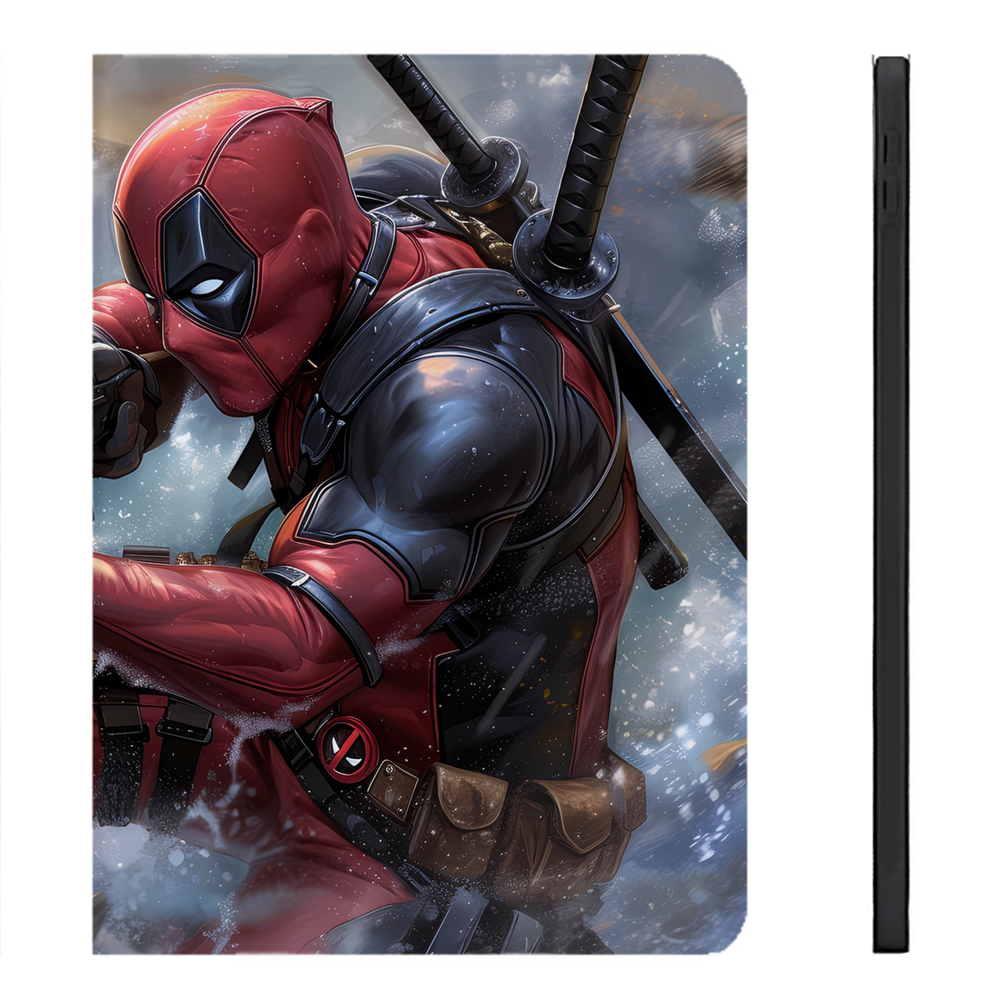 （画像用） Deadpool デッドプール IPadケース ペンホルダー付き ブックスタイルデザイン